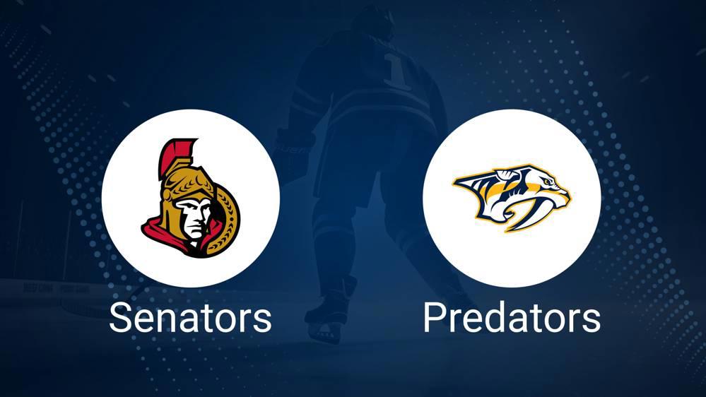 Where to Watch Ottawa Senators vs. Nashville Predators on TV or Streaming Live - December 7