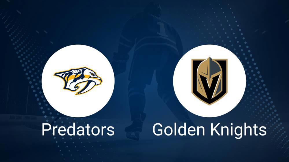 Where to Watch Vegas Golden Knights vs. Nashville Predators on TV or Streaming Live - January 14